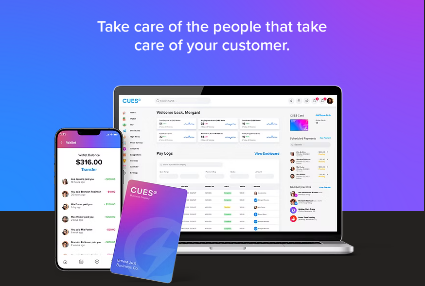 CUES — wallet, pay logs and company dashboard